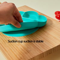 Assiette d'alimentation en silicone divisée Meitai en forme de patte d'ours, lavable, 19cm*19cm, pour enfants, avec base antidérapante à ventouse, compatible micro-ondes