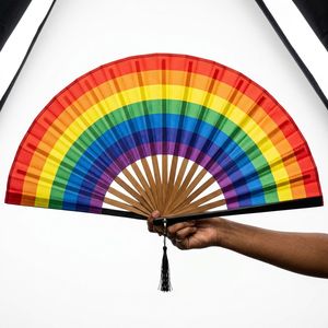 Éventail pliant classique en bambou personnalisé avec logo imprimé, grand format, par sublimation, pour promotion, motif ange et fleur, idéal pour festivals et raves - Product Image 3