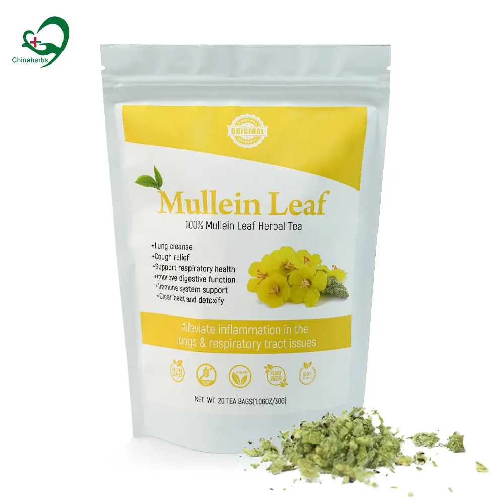Chinaphers 100% murni kering alami daun mulein kering paru detoks membersihkan Herbal alami mulein daun teh