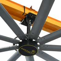 Ventilateur de plafond 3,6 m (12 pi) à moteur CC sans balais à rotor externe, grand débit d'air, faible bruit, pour ventilation d'étable d'élevage, 380-480 V, contrôle par application