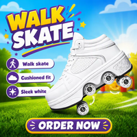Patins à roulettes réglables et rétractables de qualité supérieure Liekick 2-en-1 avec éclairage LED, roulements ABEC-7, légers, pour sports de plein air