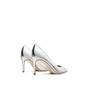 Scarpe con Tacco Alto in Vera Pelle di Pecora, Versione Coreana, Punta Affusolata, Tacco Sottile, Colore <span class=keywords><strong>Argento</strong></span> - Product Image 5