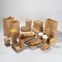 Emballage de fast-food jetable de qualité alimentaire avec logo personnalisé Boîte de hamburger en papier kraft à clapet Vente en gros