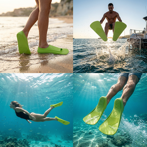 Pinne da Nuoto Complete a Punta Aperta in Silicone Eco-Friendly, Comode e Morbide per Allenamento e Nuoto in Piscina - Product Image 3