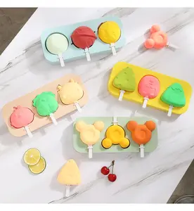 Dondurma kalıp DIY 3D popsicle karikatür kalp gezegen peynir özel silikon kalıp çocuk self-made Ice cube kalıp ile kapak