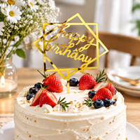 Décoration de gâteau Joyeux Anniversaire en Acrylique Doré Effet Miroir – Plusieurs Styles Disponibles – Idéal pour Pâtisseries, Boulangeries et Cuisines Maison
