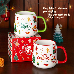 Mugs à café en céramique de Noël en gros - Motifs Père Noël, Bonhomme en pain d'épices, Arbre de Noël - Product Image 3