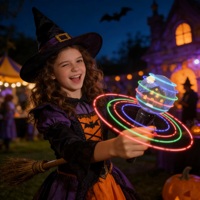 Bâton lumineux LED, toupie lumineuse, baguette magique, accessoires de fête personnalisables avec logo, articles lumineux pour événements, vente en gros de jouets toupies lumineuses LED