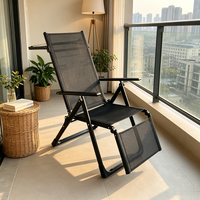 Chaise longue pliable moderne avec cadre en acier inoxydable, design nouveau, hauteur réglable, imperméable, avec coussin