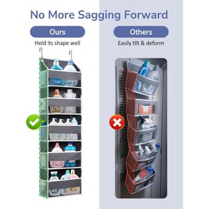 Over Door Organizer 5 <b>Shelves</b> Dark Gray Storage For Baby Products Behind Doors On Walls <b>Hook</b> Type Non Woven Fabric - Product Image 6