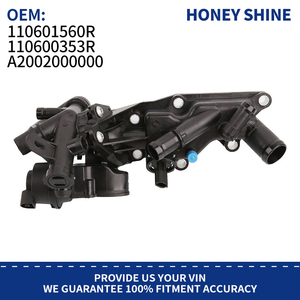 Termostato refrigerante con alloggiamento uscita acqua 110601560R per Renault Captur Megane Scenic <span class=keywords><strong>Dacia</strong></span> <span class=keywords><strong>Dokker</strong></span> 1.2 TCe 110600353R Flangia - Product Image 2