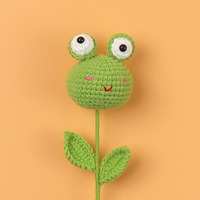 Dessin animé lapin cochon mouton grenouille fleurs artificielles tricot Crochet fleur tricoté à la main Crochet peluches maison Table décor