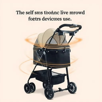 Poussette pour chien à 4 roues, grande poussette détachable pour animaux de compagnie, poussette pliable pour chien et chat, poussette portable pour animaux de compagnie pour les voyages