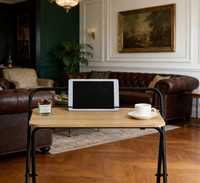 Meuble de maison, table basse pliante, table d'appoint pliable, salon moderne, MDF+fer, bureau portable pour ordinateur portable