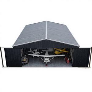 Hangar d'avions en structure métallique préfabriquée haute résistance, entrepôt anticorrosion à grande portée avec conception à grille - Product Image 1