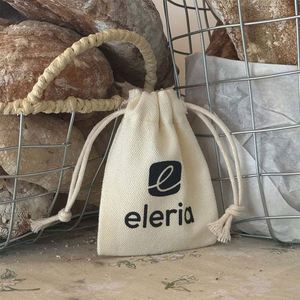 Sac à cordon portable en coton, style simple, sacoche en toile durable style Ins - Product Image 6
