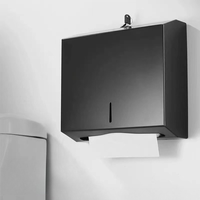 Distributeur de mouchoirs mural carré en acier inoxydable 304 pour toilettes, salles de bain et cuisines (usage commercial)