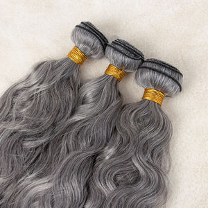 Nouvelle mode <span class=keywords><strong>sel</strong></span> <span class=keywords><strong>et</strong></span> <span class=keywords><strong>poivre</strong></span> <span class=keywords><strong>cheveux</strong></span> trame mixte couleur gris faisceaux de <span class=keywords><strong>cheveux</strong></span> - Product Image 4