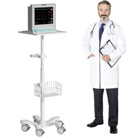 Keranjang troli klinik gaya Modern Harga favorit dengan keranjang Monitor troli stasiun kerja seluler medis untuk rumah sakit
