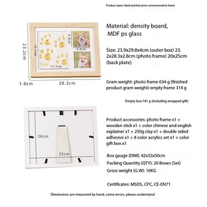 <span class=keywords><strong>Minerva</strong></span> venta al por mayor Memorial cumpleaños pata impresión propietario a juego arcilla pintura acrílica mascota perro gato foto marco DIY conjunto Accesorios - Product Image 2