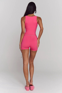 Body Deportivo Corto para Mujer, Cuello Cuadrado, Tirantes Finos, Sin Costuras, Color Sólido, Ropa Deportiva, Elástico en Cuatro Direcciones, Mono para Yoga - Product Image 4
