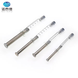 Suntikan Kaca Luer Lock 1ml 2.25ml 3ml 5ml 10ml dengan Plunger Pelepas Udara Logam - Product Image 1