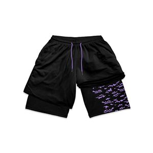Pantalones cortos de gimnasia para hombres Pantalones cortos de compresión atléticos activos Anime <span class=keywords><strong>Berserk</strong></span> 2 en <span class=keywords><strong>1</strong></span> 5 pulgadas Casual 100% Poliéster Fitness Shorts Impreso - Product Image 1