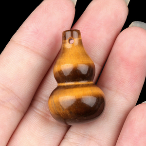 30MM Calabash Shaped Tiger Eye Pedra Pingente com Buraco Cura Crystal Stone Artesanato Decoração para Colar Fazendo Presente - Product Image 3