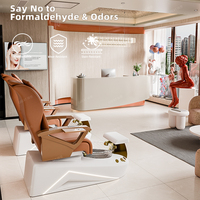 Fauteuil de pédicure électrique de luxe avec massage par contact humain, éclairage LED, pour salon de beauté moderne, blanc, en vente
