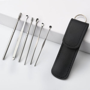 6 buah tongkat pembersih telinga logam kustom sendok pembersih telinga Set penghilang kotoran telinga alat pembersih untuk perawatan kecantikan & pribadi - Product Image 1