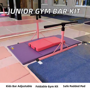 Kit de barre de gymnastique pliable et réglable Junior <span class=keywords><strong>GymPro</strong></span> pour enfants, barre horizontale intérieure de 0,25 m de hauteur, équipement de gym à domicile pour filles et garçons - Product Image 2