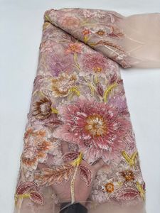 NI.<span class=keywords><strong>AI</strong></span> Tissu de couture de luxe pour robe de mariée formelle de créatrice, motif floral dense, perles, aquarelle, <span class=keywords><strong>art</strong></span> moderne, couleur champagne <span class=keywords><strong>nude</strong></span> - Product Image 2