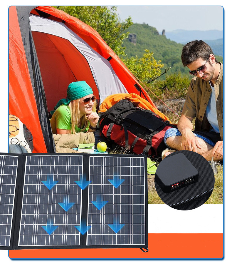100W Portable Foldable Solar Panel for Mobiles & Ebike Charging