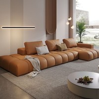 Canapé une place en cuir véritable à motif pixelisé de style italien, en cuir de vachette pleine fleur, palette crème, design moderne et minimaliste