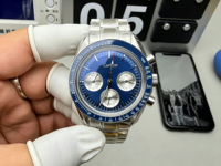 Montre mécanique automatique pour homme de haute qualité, style hip-hop, chronographe à trois cadrans, acier inoxydable, édition limitée