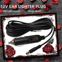 Cable de Alimentación para Encendedor de Cigarrillos de 12 Voltios, Cable de Alimentación para Automóvil, Conector de 2.1 mm de Diámetro, Interruptor de 2 A, Adaptador Macho Aislado de PVC para Automóvil