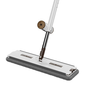 <b>Flat</b> <b>Mop</b> Microfiber Rectangular 45 Cm With 6 Cloths Dual Roller Water Scraping Floor Cleaning Tool - Product Image 5