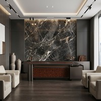 Meja Eksekutif Premium Crystal Glaze Veneer Kayu Burl E1 MDF Smart LED Power Hub Meja CEO Meja Kantor Mewah
