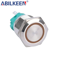Interrupteur de verrouillage étanche en acier inoxydable avec lampe LED Interrupteur à bouton-poussoir IP67 en métal