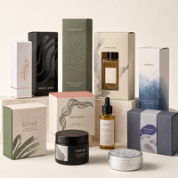 Boîtes d'emballage cosmétiques haut de gamme pour fenêtres, cartons en papier, PET transparent, étanches, écologiques, pour parfums, sérums, crèmes, savons, vente en gros