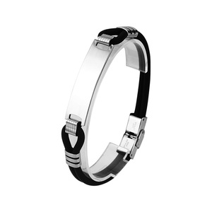Nuevo Modelo de Pulsera de Silicona y Acero Inoxidable para Hombre con Placa de Identificación Grabada Personalizada y Correa de Acero Titanio - Product Image 3
