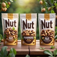 Sachets refermables personnalisés avec logo imprimé pour snacks, noix, amandes, noix de cajou, emballage alimentaire de qualité supérieure pour chewing-gum, gelée, lait