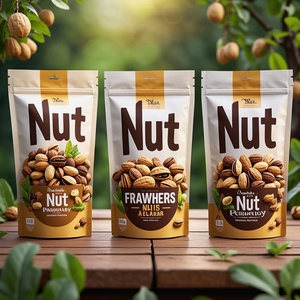 Sachet refermable personnalisé avec logo imprimé pour snacks, noix, amandes, noix de cajou – Emballage alimentaire réutilisable de qualité alimentaire, pochette verticale refermable - Product Image 3