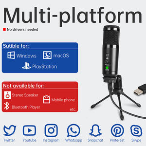 Nouveauté : Microphone à condensateur professionnel USB filaire A10 pour enregistrement, diffusion et podcasting, avec réduction du bruit - Product Image 2