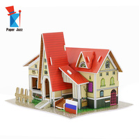 Puzzle en papier 3D, modèle de maison de campagne russe, jouet à assembler, Kit de construction éducatif, cadeau fait à la main pour enfants, décoration de table à la maison
