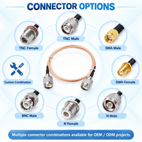 Câble coaxial fin TNC mâle RG316 50 Ohm à conducteur en cuivre, fréquence 0-3GHz, mini-jumper RF pour drone UAV et navigation GPS