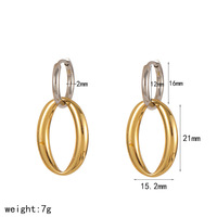 Pendientes de Acero Inoxidable de Colores, Diseño Exclusivo con Ganchos Circulares Irregulares y Huecos