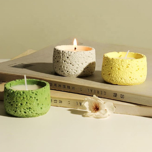 Eco-vriendelijke lege beker decoratie voor thuis, aromatherapie, betonnen kaarsenhouder, meteorietvorm, cementen kaarsenhouder, cadeau - Product Image 1