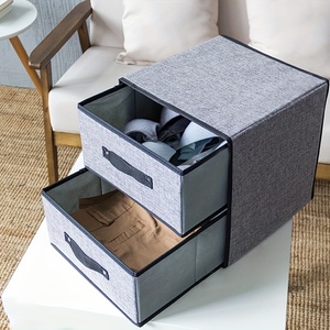 <span class=keywords><strong>Cotton</strong></span> Và Vải Lanh Có Thể Gập Lại Ngăn Kéo Tổ Chức Quần Áo Quần Hộp Ngăn Kéo Tủ Quần Áo Tổ Chức Hộp Lưu Trữ - Product Image 4