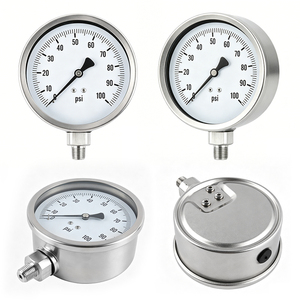 Manomètre <span class=keywords><strong>de</strong></span> <span class=keywords><strong>pression</strong></span> analogique à connexion axiale en acier inoxydable ZX-1-14 - Product Image 2